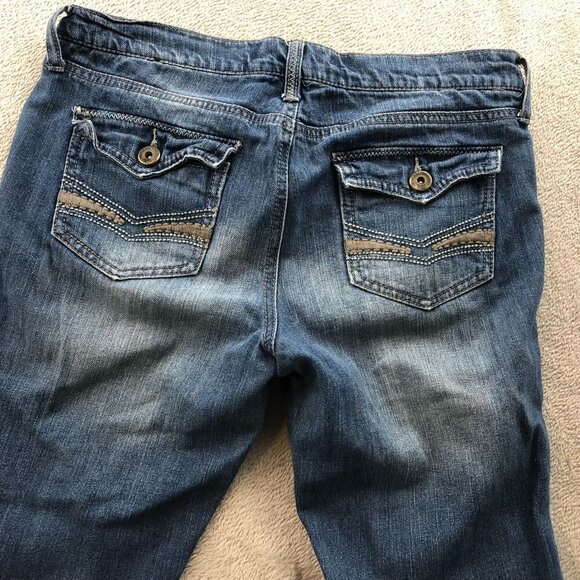 TJC Womens Jeans Size 8 Blue Denim Distressed Bootcut Leg Casual Retro Classic - Picture 10 of 16